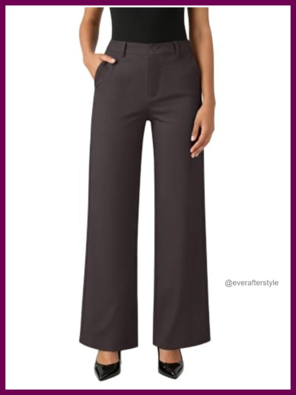 Women's High Waist Wide Leg Dress Pants Stretch Business Casual Slacks